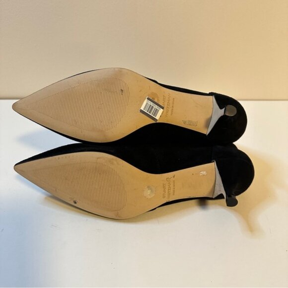 NEW Stuart Weitzman  Mara 50 Kitten Heel Black Suede Women's Booties, Sz 8 - Picture 8 of 9